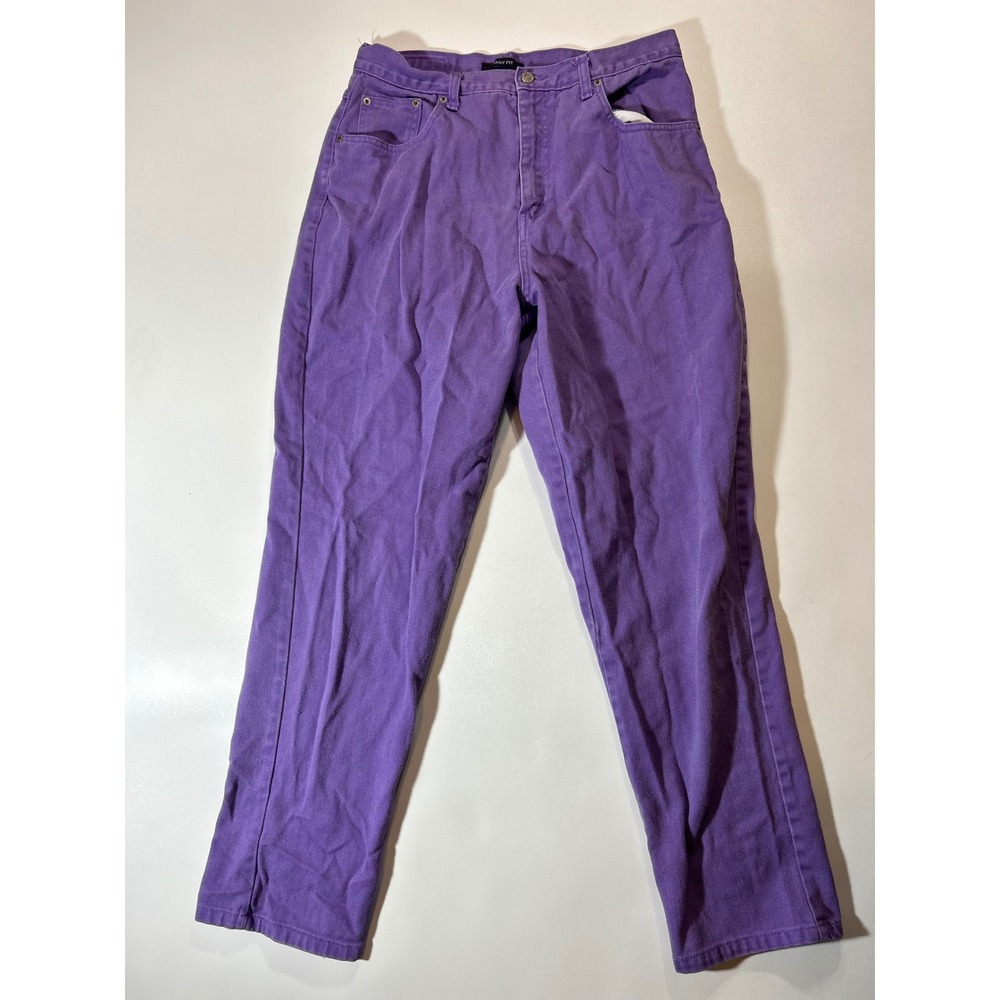 Bill Blass Jeans Womens 14 Purple Excellent Easy Fit High Rise Straight Leg